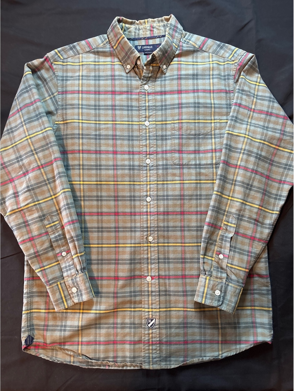 Cremieux Classics Men’s Medium Plaid 100% Cotton Button Down Shirt